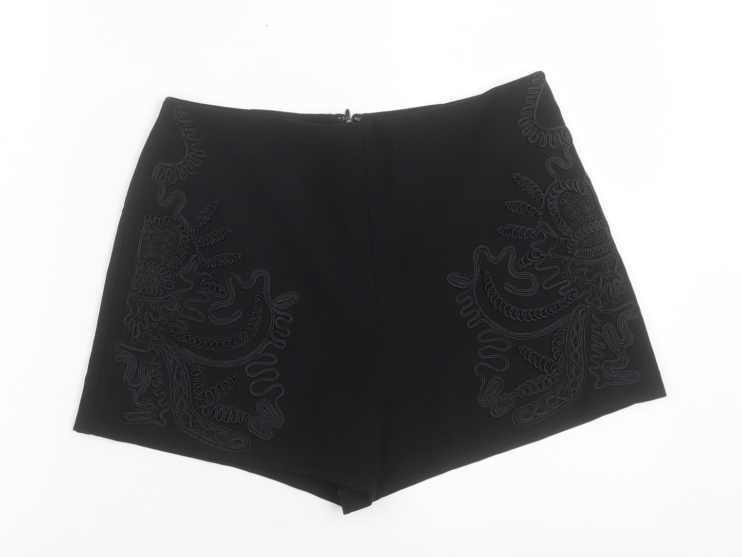 FOREVER 21 Womens Black Paisley Polyester Boyfriend Shorts Size M L3 in Regular Zip