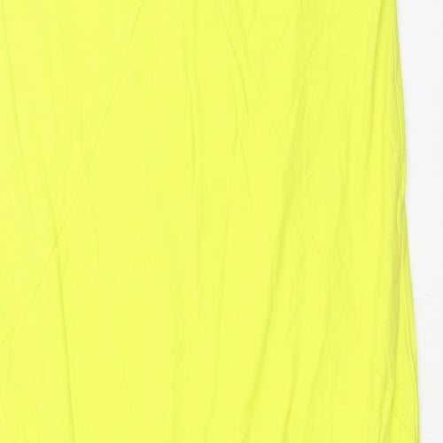 Zara Womens Green Cotton A-Line Size M V-Neck Tie