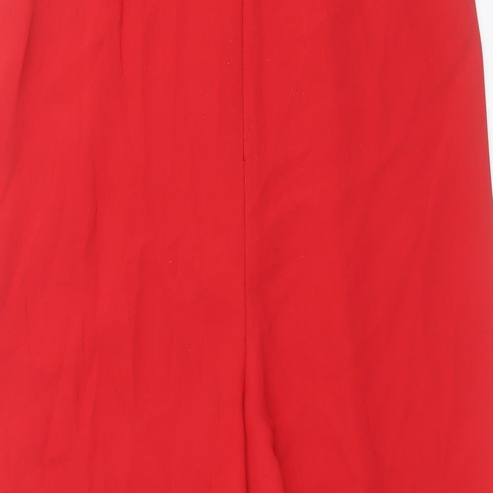 Topshop Womens Red Polyester Jumpsuit One-Piece Size 10 Zip