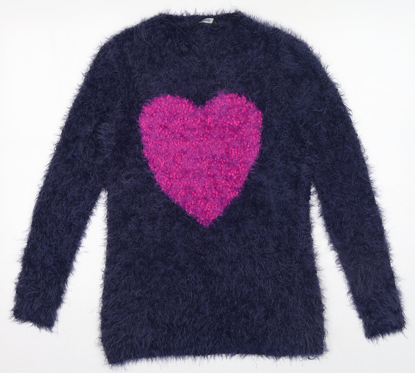 George Girls Blue Crew Neck Polyester Pullover Jumper Size 13-14 Years Pullover - Love Heart