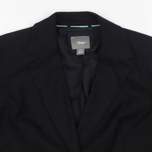 Gap Womens Black Cotton Jacket Blazer Size 12