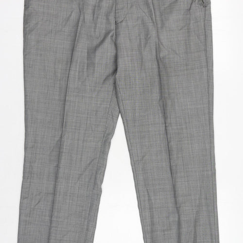 Jeff Banks Mens Grey Wool Tuxedo Suit Trousers Size 38 - Pockets