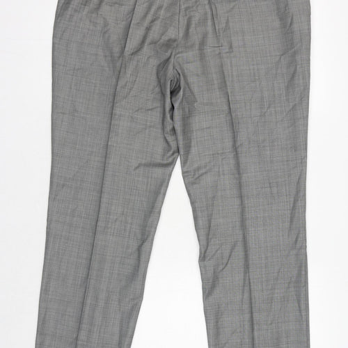 Jeff Banks Mens Grey Wool Tuxedo Suit Trousers Size 38 - Pockets