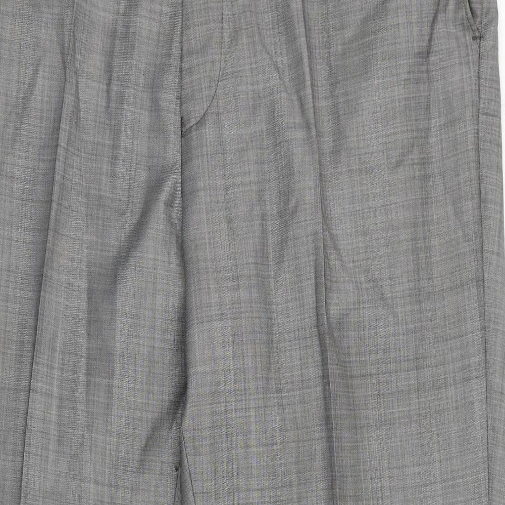 Jeff Banks Mens Grey Wool Tuxedo Suit Trousers Size 38 - Pockets