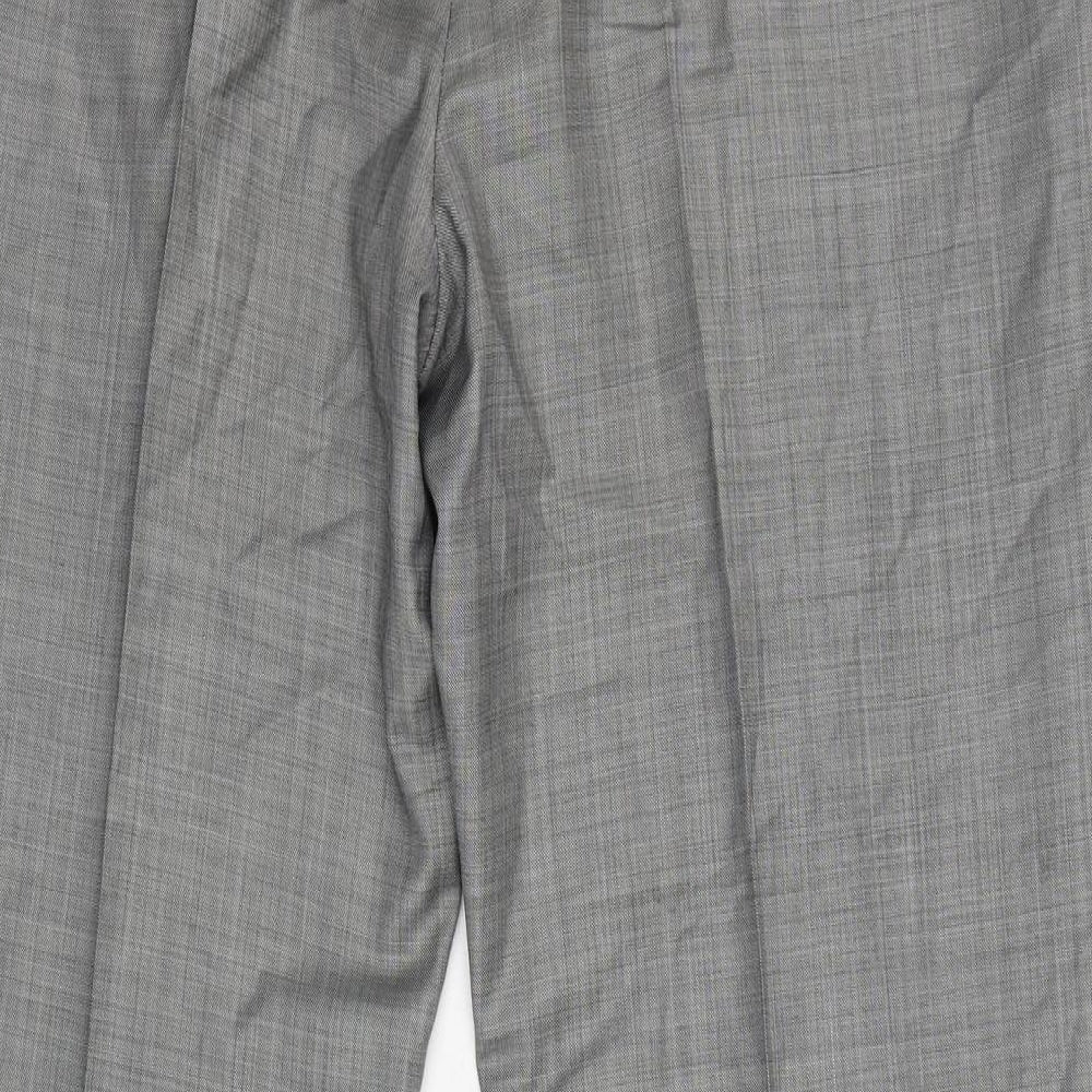 Jeff Banks Mens Grey Wool Tuxedo Suit Trousers Size 38 - Pockets