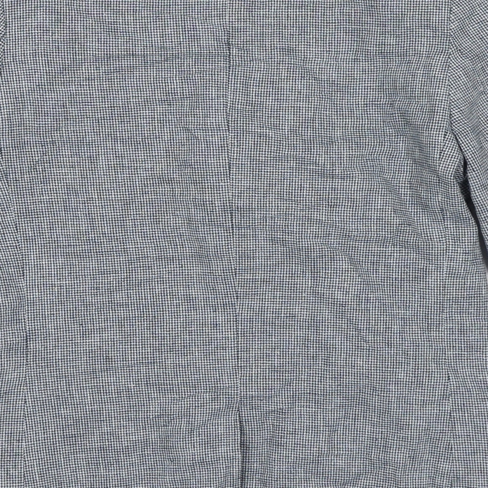 John Lewis Boys Grey Houndstooth Jacket Blazer Size 9 Years Button