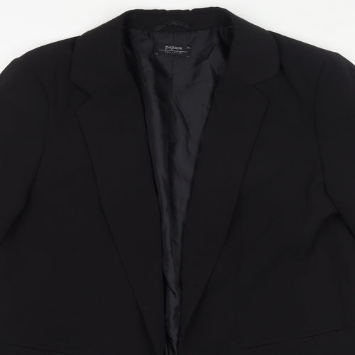 Papaya Womens Black Jacket Blazer Size 16