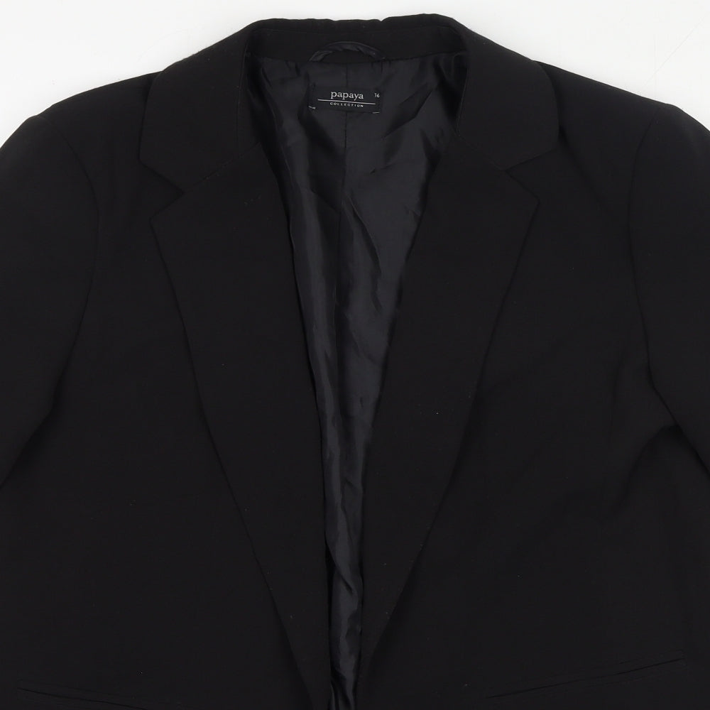 Papaya Womens Black Jacket Blazer Size 16