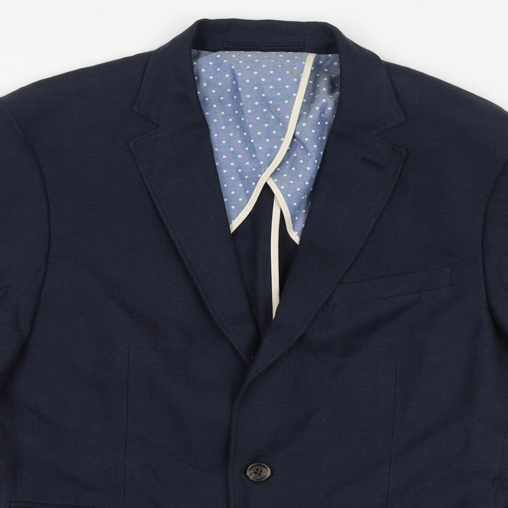 NEXT Mens Blue Linen Jacket Suit Jacket Size 38