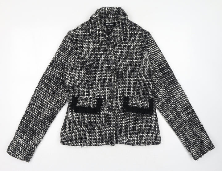 Miss Posh Womens Black Jacket Blazer Size 10 Button