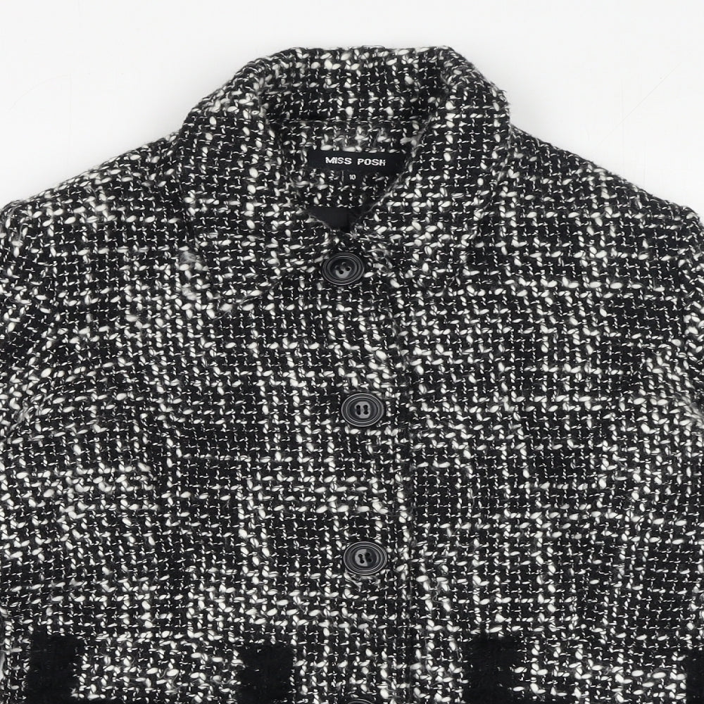 Miss Posh Womens Black Jacket Blazer Size 10 Button