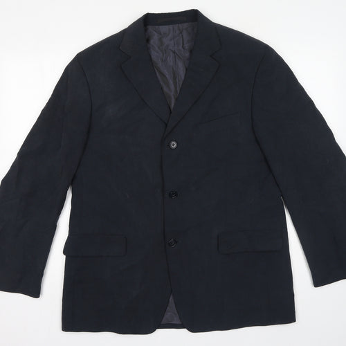 Marks and Spencer Mens Blue Lyocell Jacket Suit Jacket Size 42 - Navy