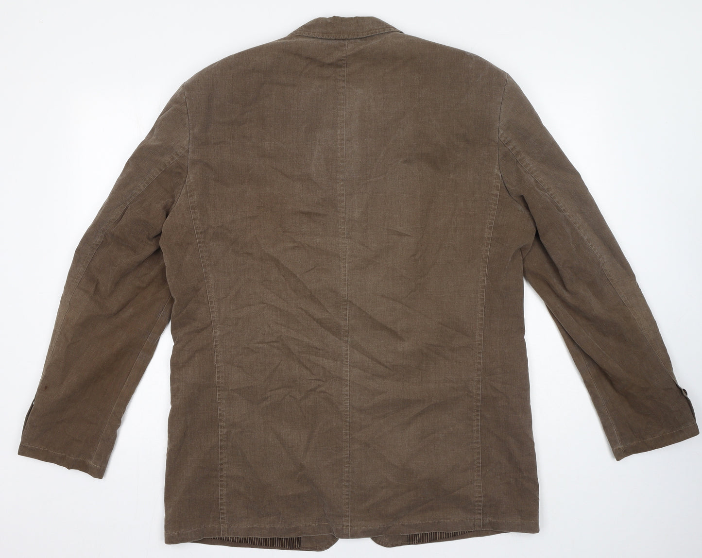 Preworn Mens Brown Cotton Jacket Blazer Size 42