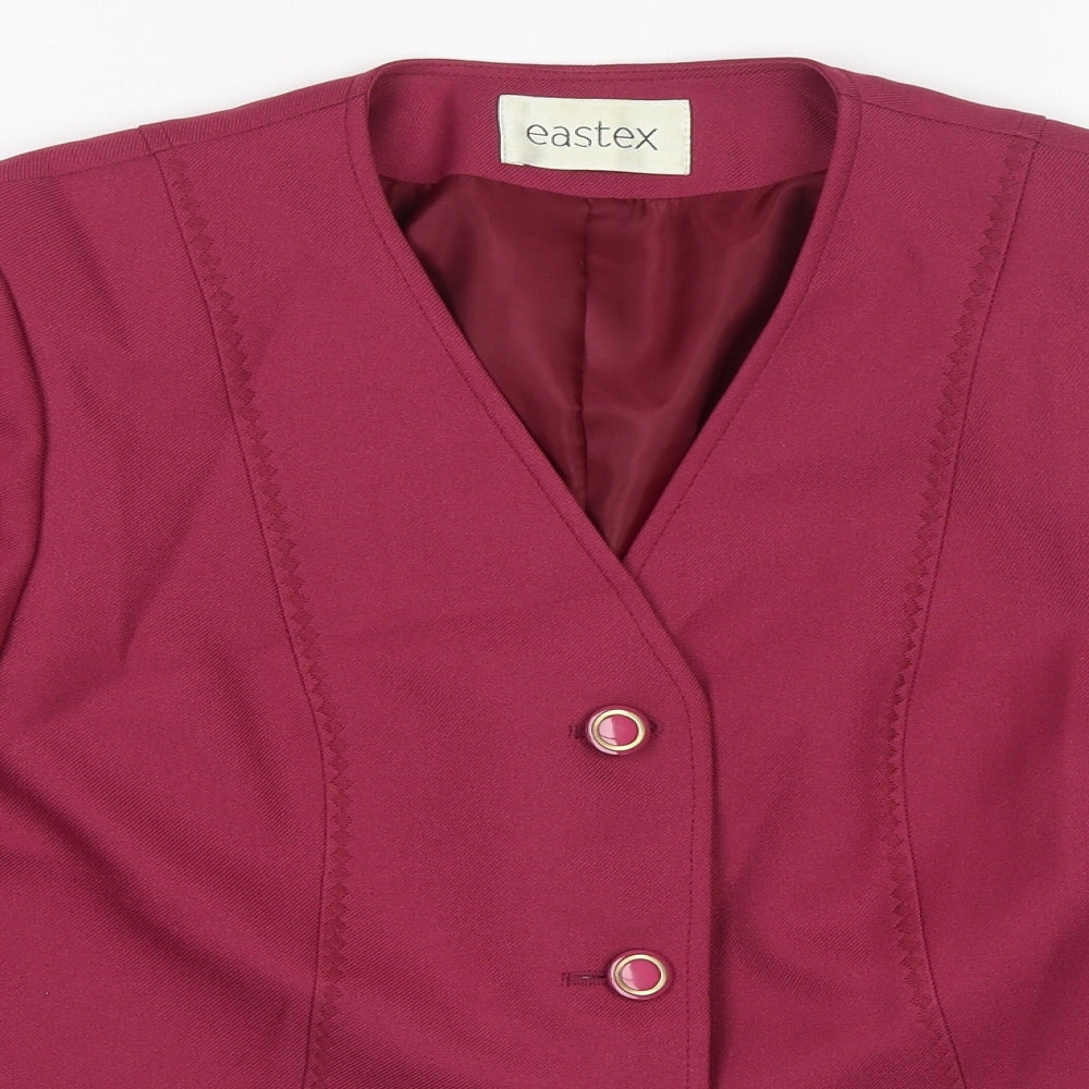 Eastex Womens Purple Jacket Blazer Size 10 Button