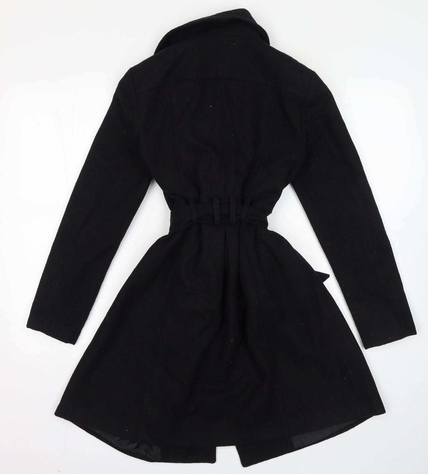 George Womens Black Pea Coat Coat Size 8 Zip - Belted