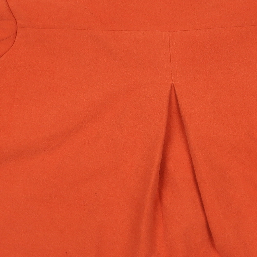 Warehouse Womens Orange Pea Coat Coat Size 14 Button