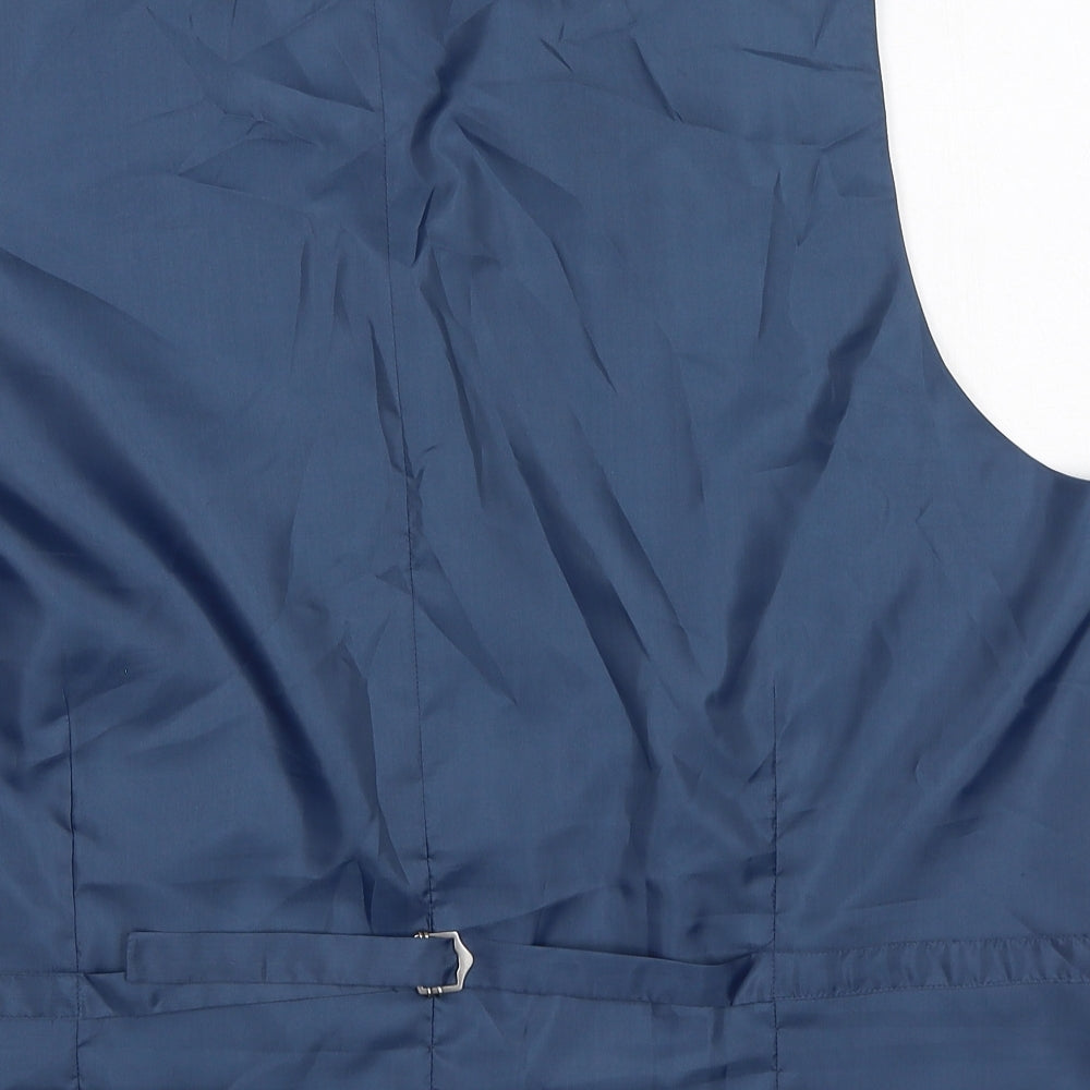 Williams & Brown London Mens Blue Polyester Jacket Suit Waistcoat Size 52 - Navy