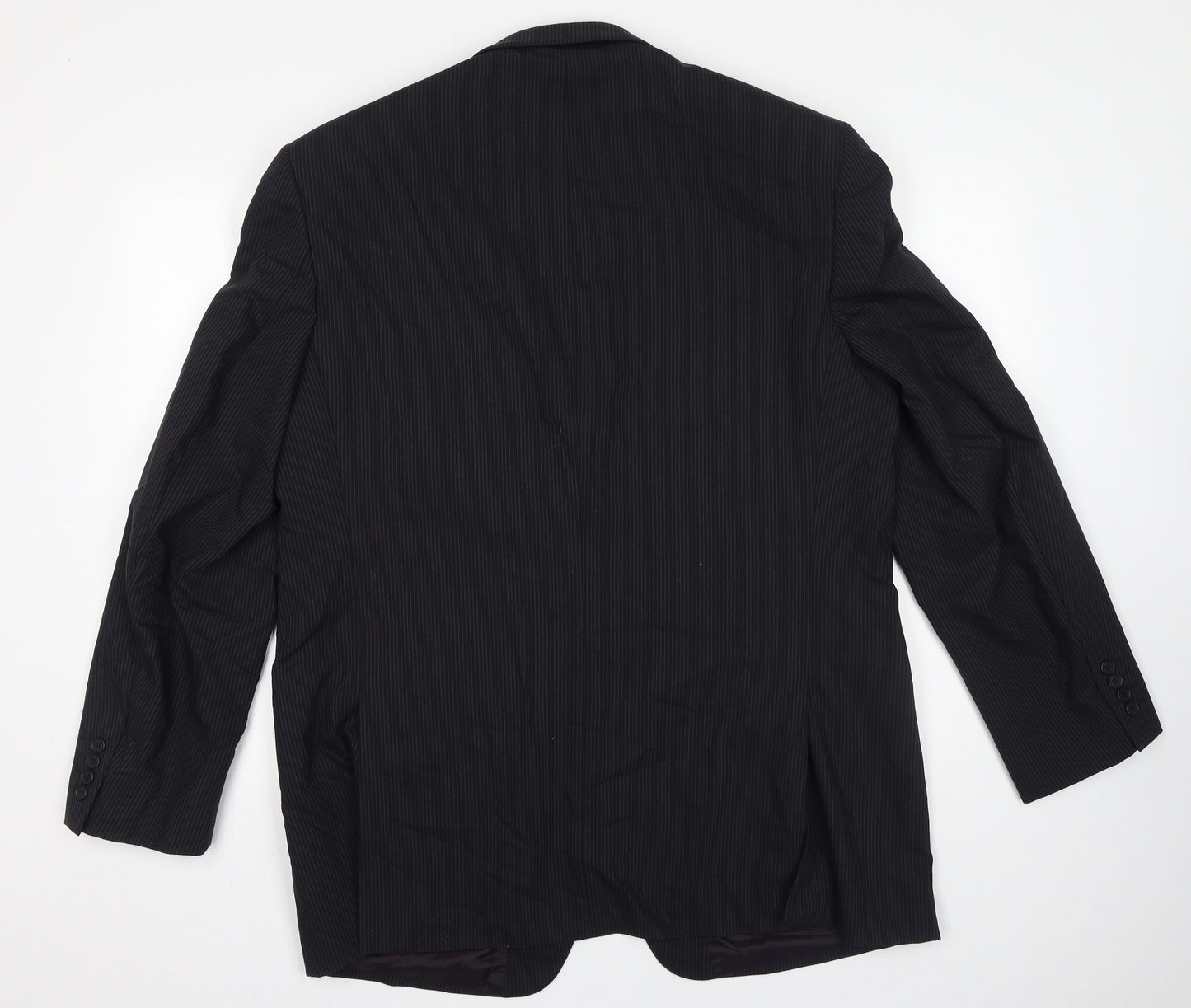 Marks and Spencer Mens Black Striped Wool Jacket Suit Jacket Size 46