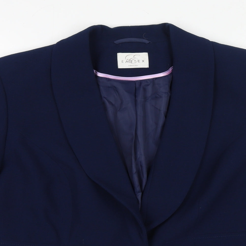 Eastex Womens Blue Polyester Jacket Blazer Size 16