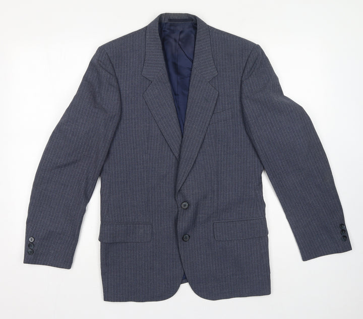Tuomi Mens Blue Polyester Jacket Suit Jacket Size 36