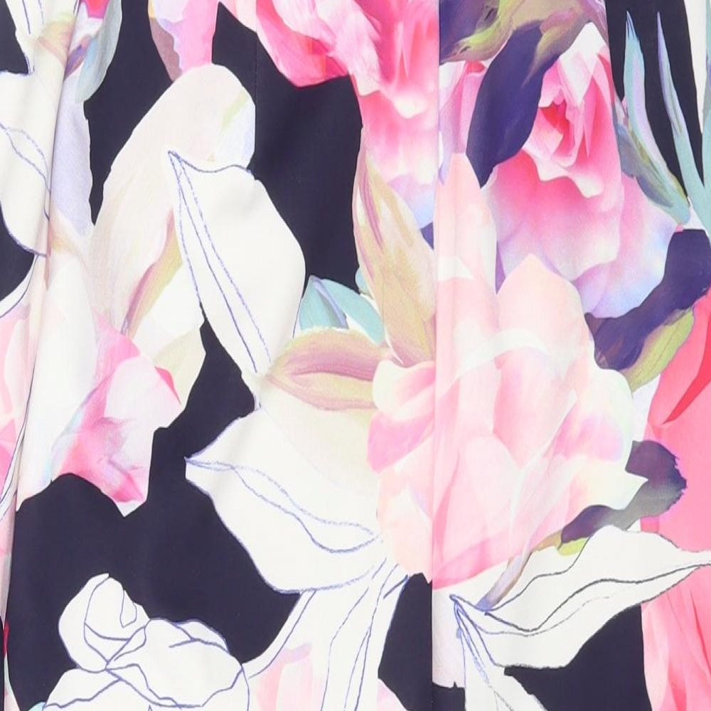 Roman Womens Multicoloured Floral Polyester A-Line Skirt Size 10