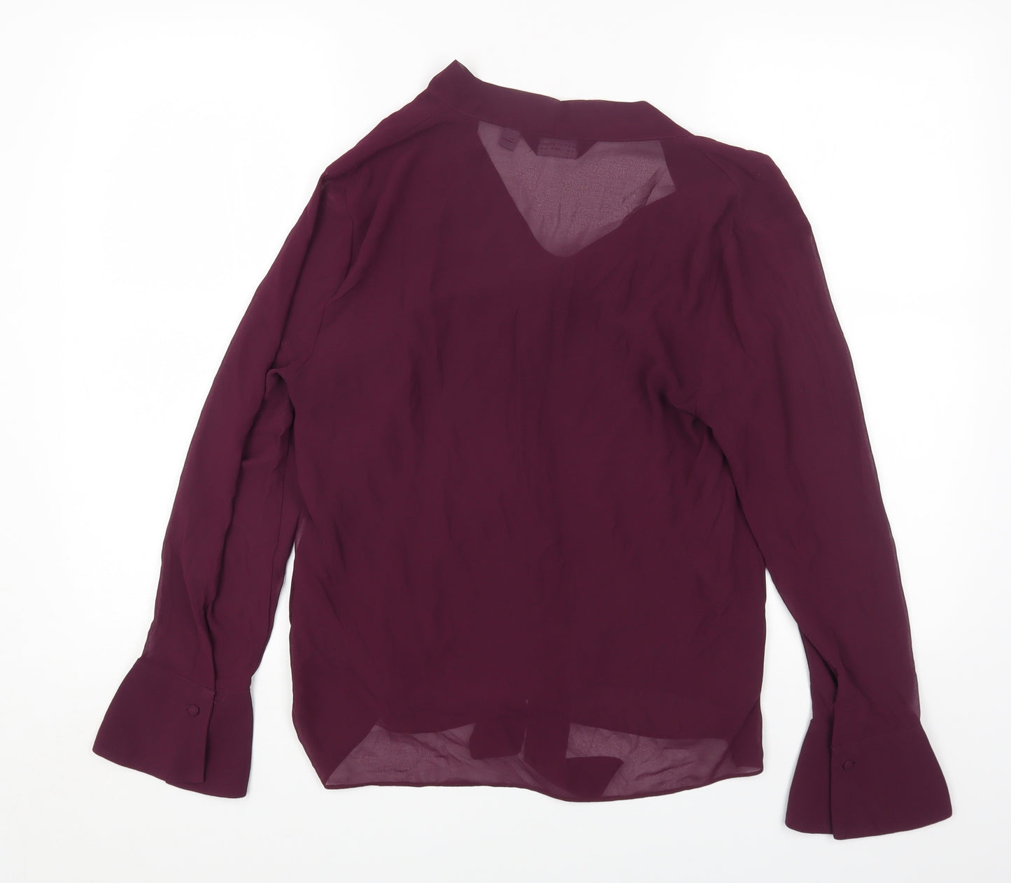 Dorothy Perkins Womens Purple Polyester Basic Blouse Size 12 V-Neck