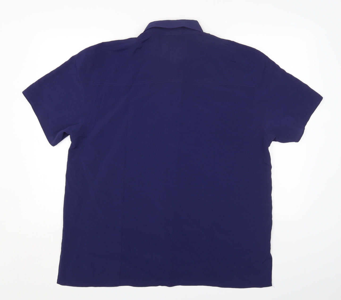 EXTRA Womens Blue Polyester Basic Button-Up Size 10 Collared