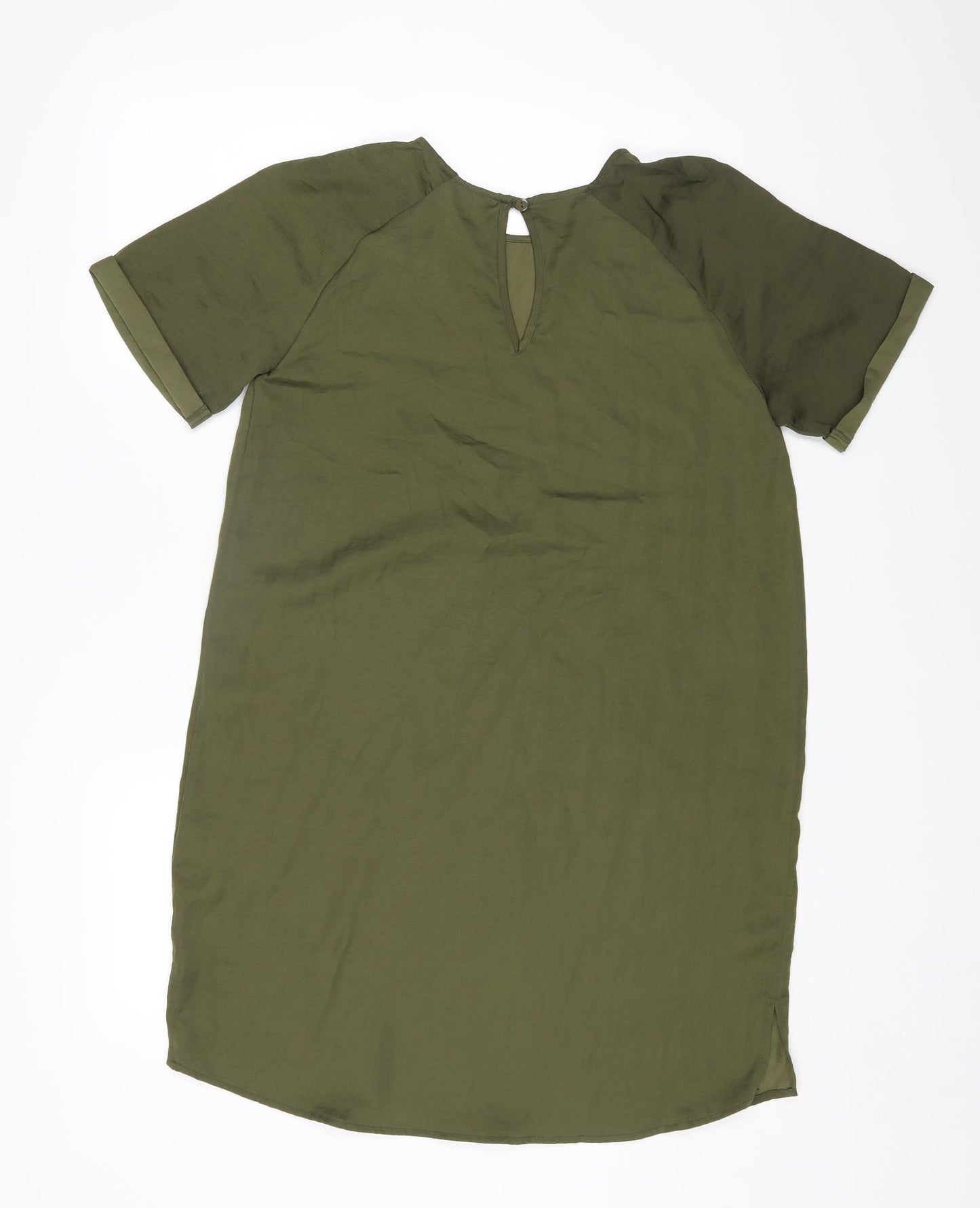 New Look Womens Green Polyester Tunic Blouse Size 10 Round Neck