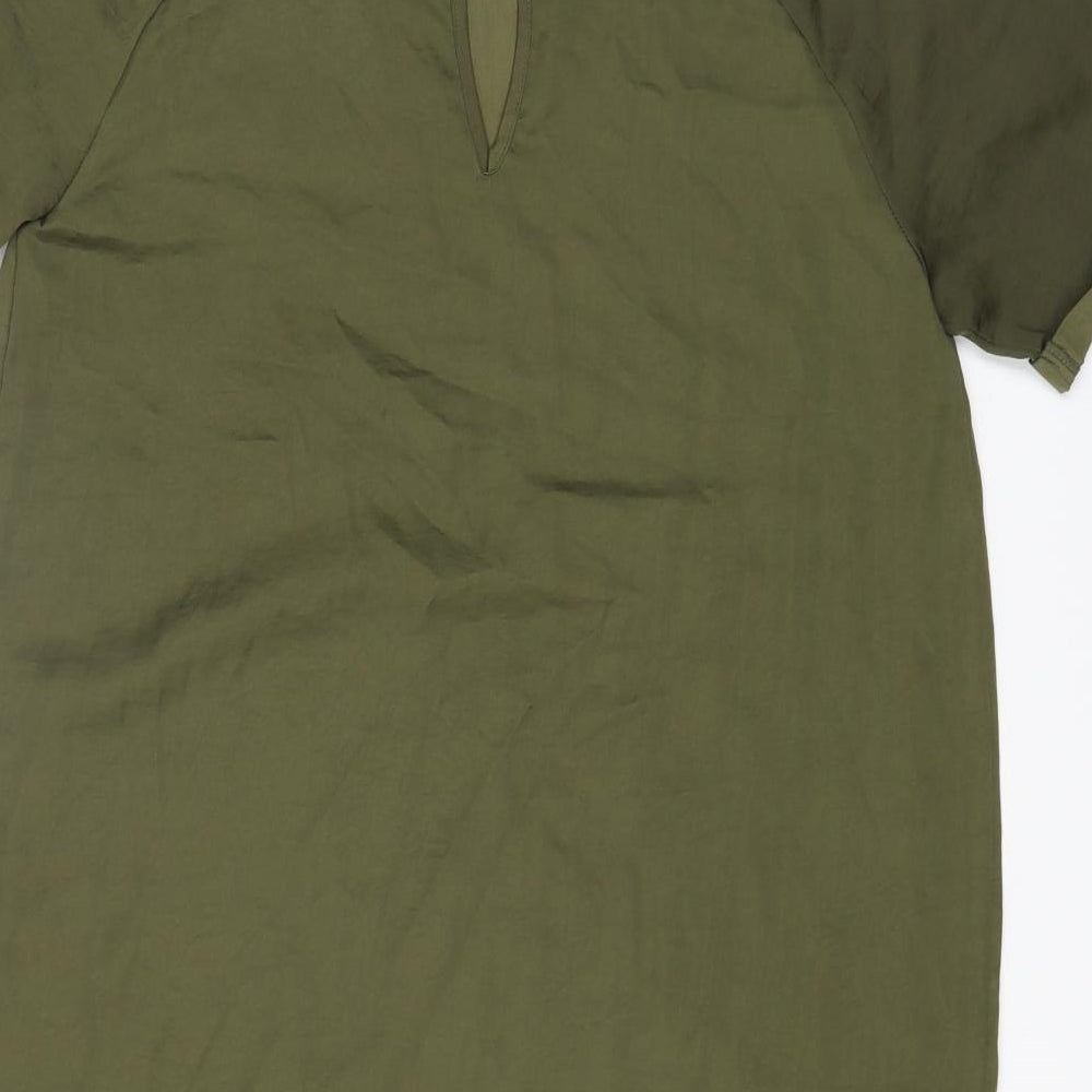 New Look Womens Green Polyester Tunic Blouse Size 10 Round Neck