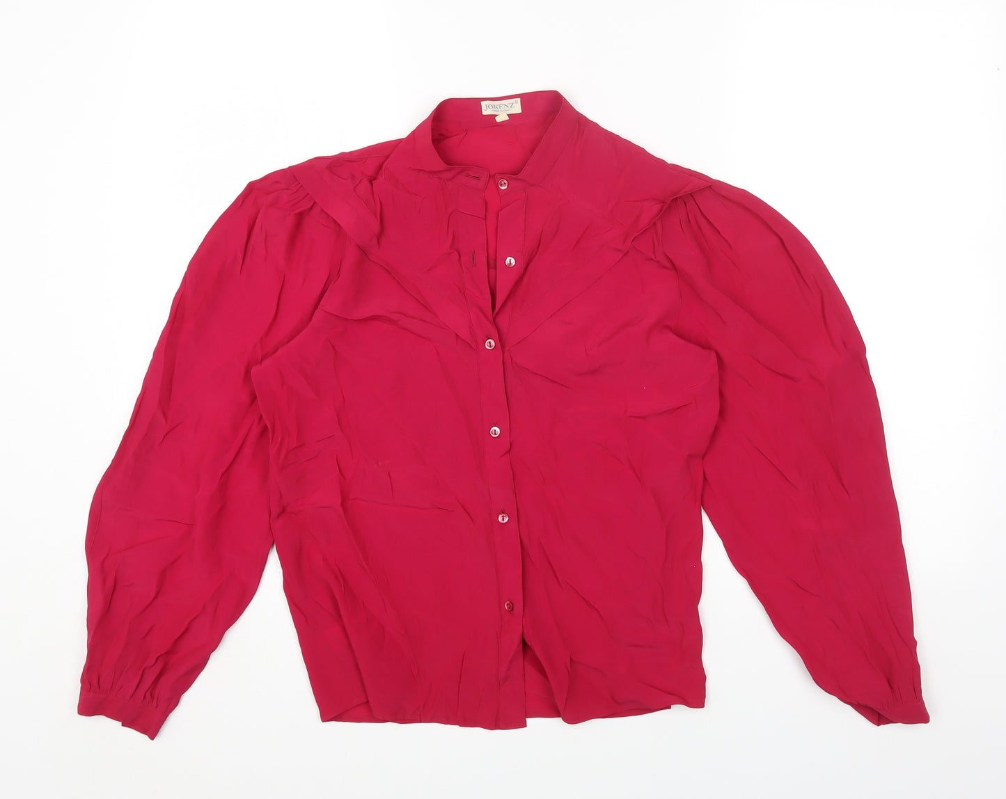 JOKENZ Womens Pink Polyester Basic Blouse Size 10 Round Neck