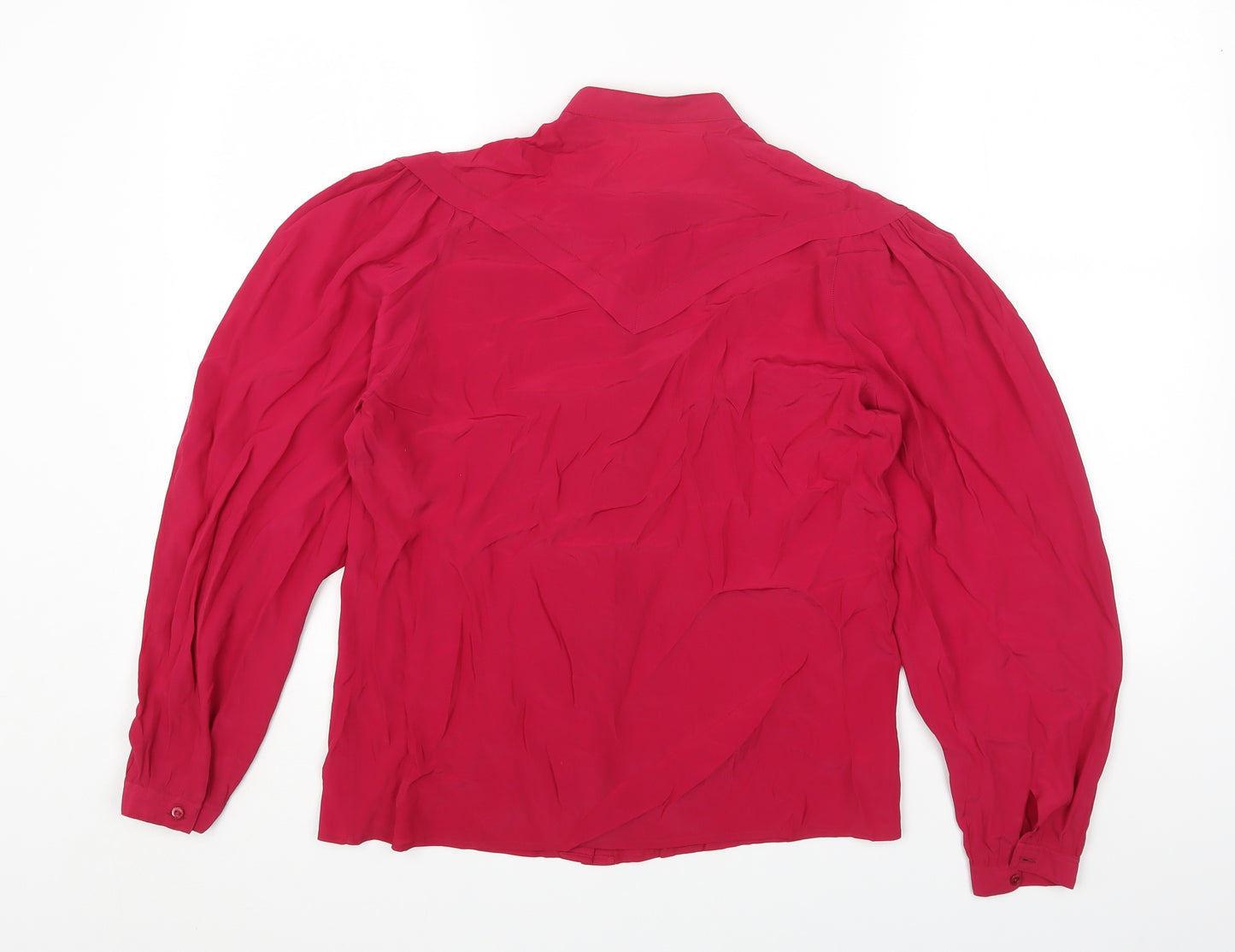 JOKENZ Womens Pink Polyester Basic Blouse Size 10 Round Neck