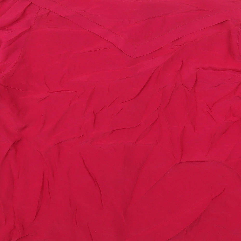 JOKENZ Womens Pink Polyester Basic Blouse Size 10 Round Neck