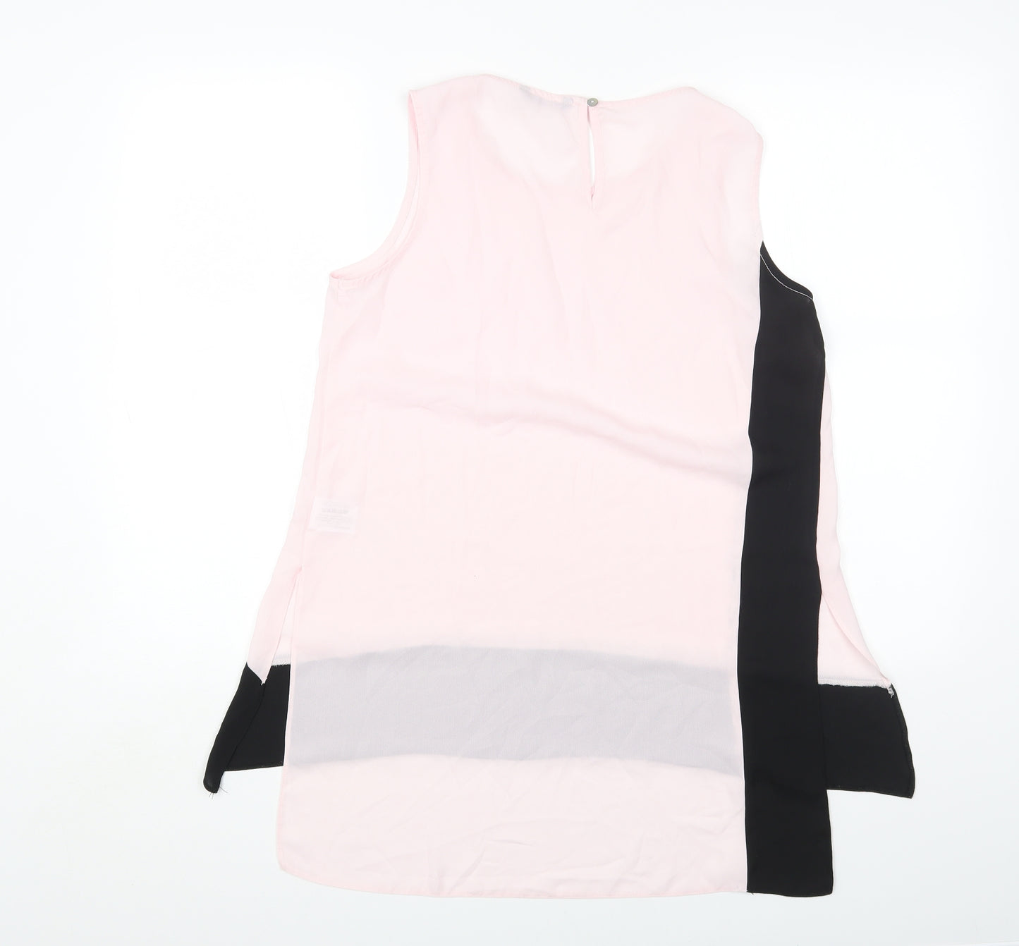 Roman Womens Pink Polyester Basic Blouse Size 10 Round Neck