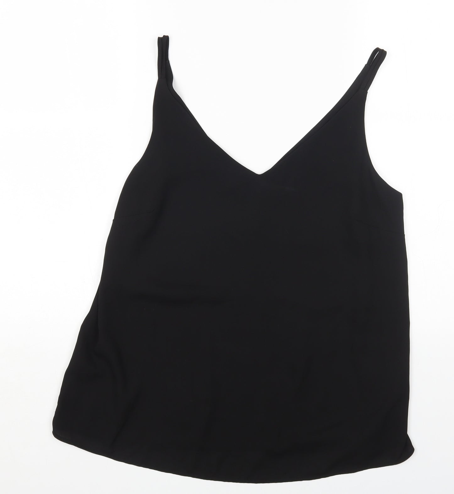 Papaya Womens Black Polyester Basic Blouse Size 12 V-Neck