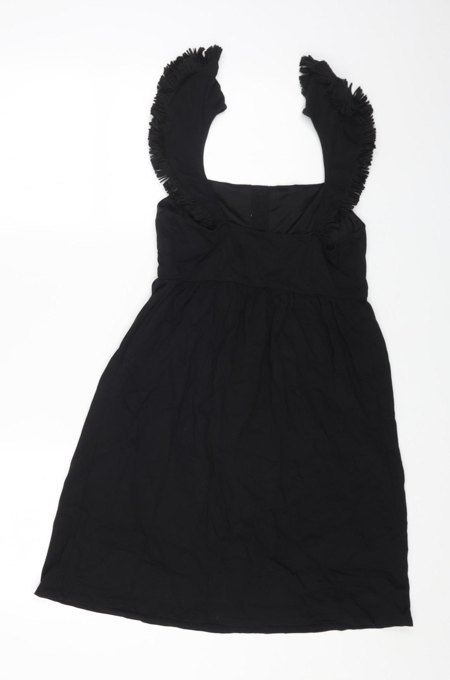 ASOS Womens Black Polyester Fit & Flare Size 8 Square Neck Pullover