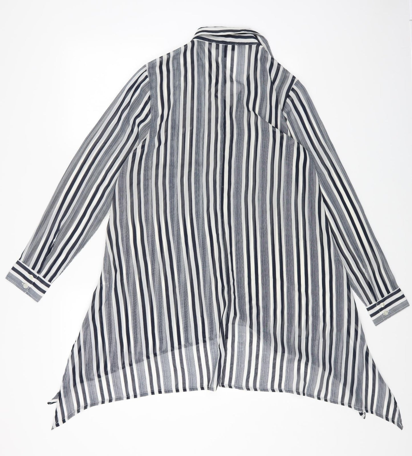 Primark Womens Multicoloured Striped Polyester Shirt Dress Size 10 Collared Button