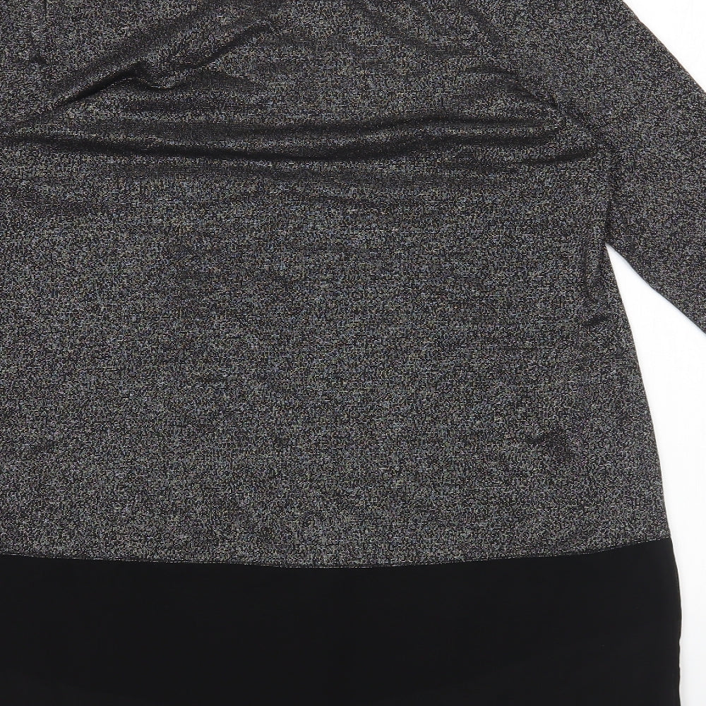 TU Womens Black Polyester Basic T-Shirt Size 10 Round Neck