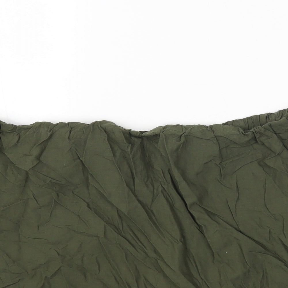 Dorothy Perkins Womens Green Cotton Basic T-Shirt Size 18 Off the Shoulder