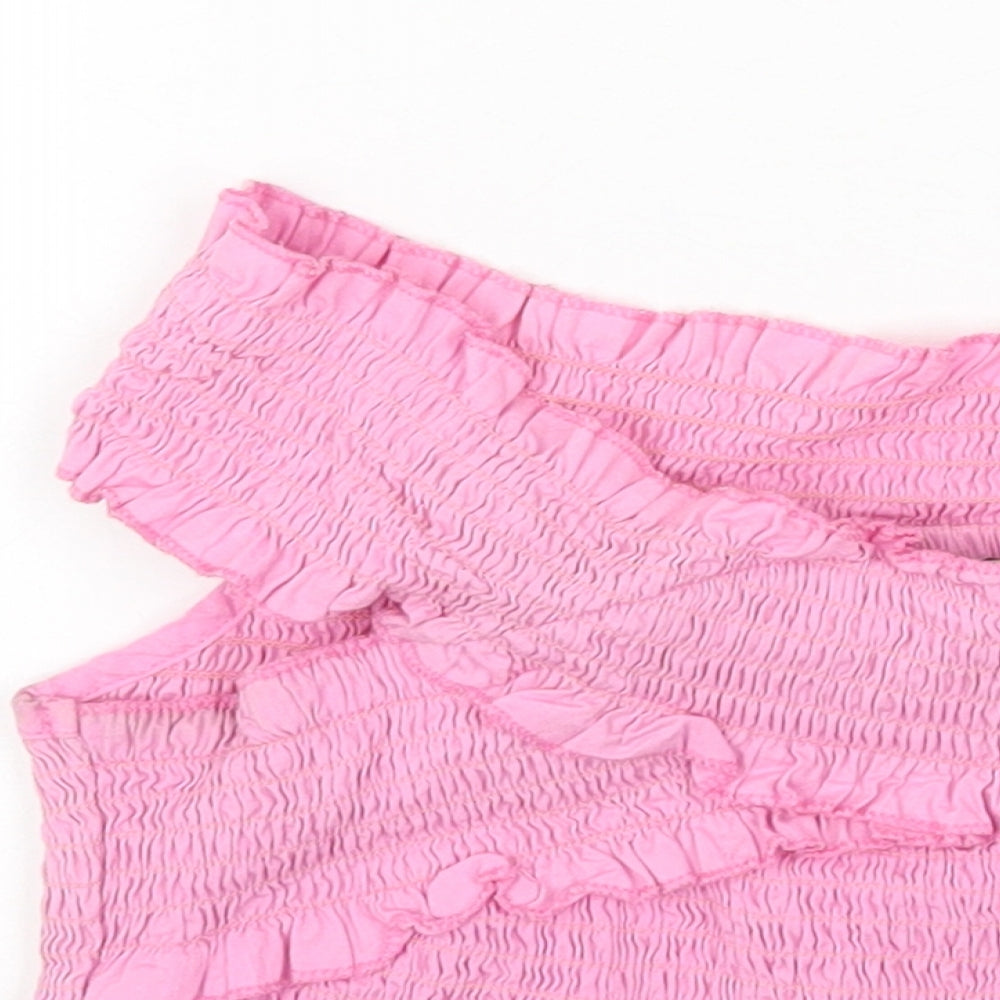 Innocence Womens Pink Cotton Basic T-Shirt Size 14 Off the Shoulder