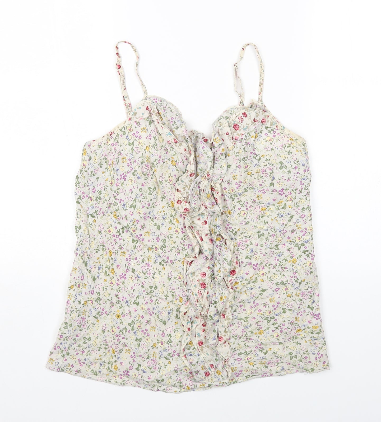 NEXT Womens Multicoloured Floral Cotton Basic Tank Size 10 Sweetheart