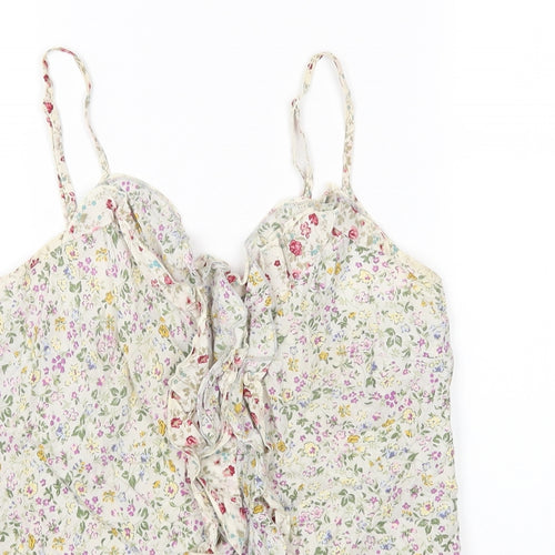 NEXT Womens Multicoloured Floral Cotton Basic Tank Size 10 Sweetheart