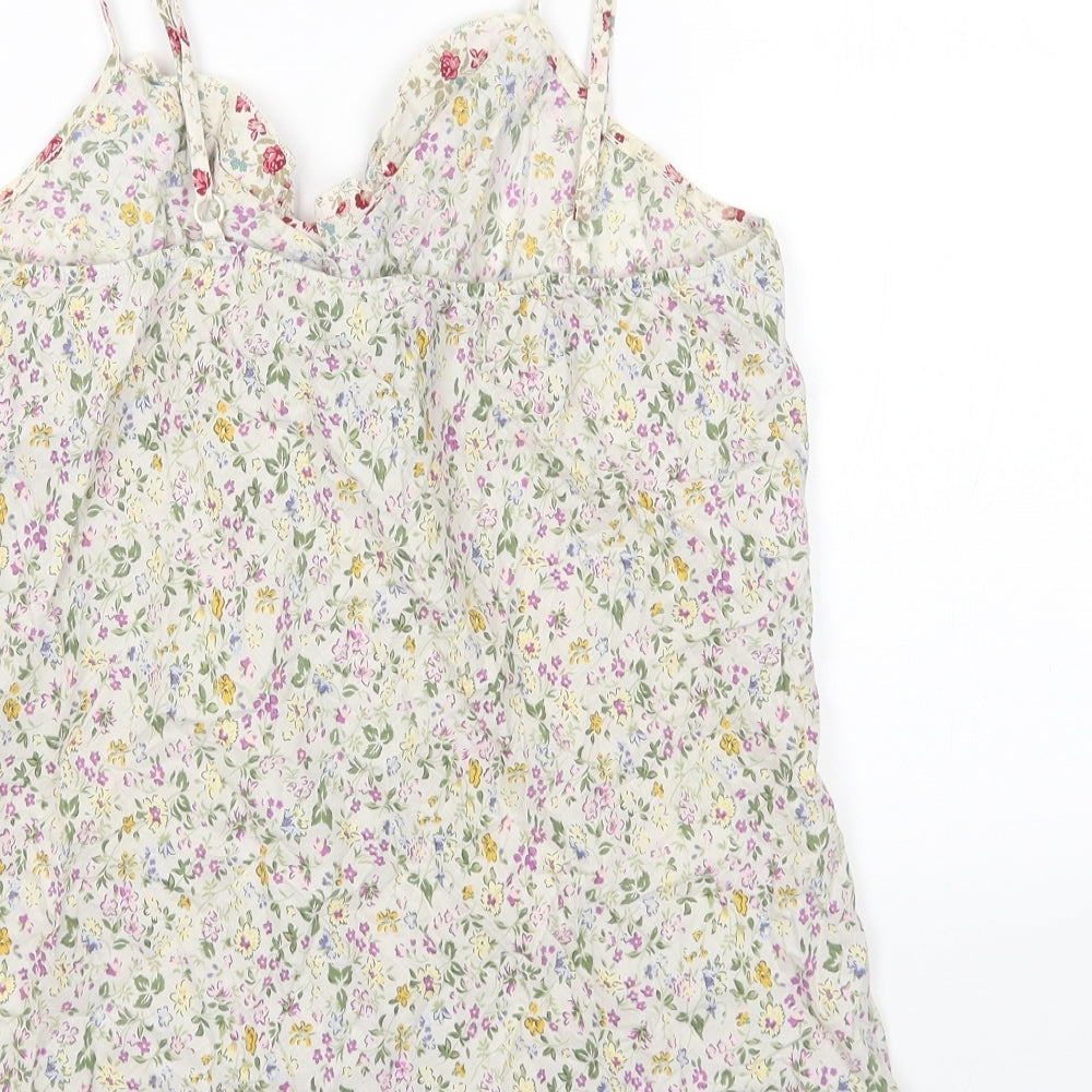 NEXT Womens Multicoloured Floral Cotton Basic Tank Size 10 Sweetheart