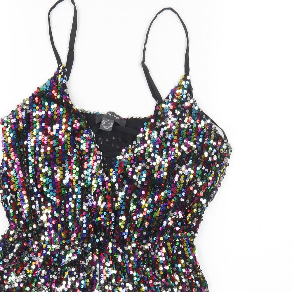 Primark Womens Multicoloured Polyester Playsuit One-Piece Size 6 Pullover