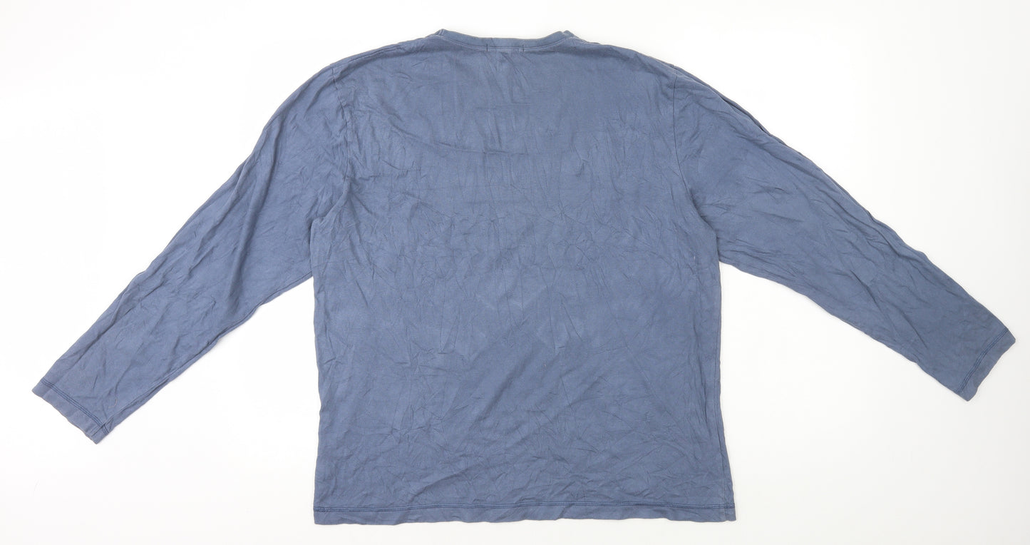 George Mens Blue Cotton T-Shirt Size M Round Neck