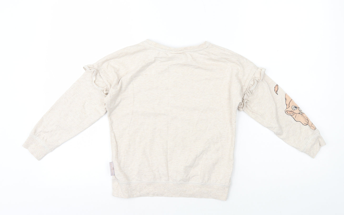 Disney Girls Ivory Cotton Pullover Sweatshirt Size 7-8 Years Pullover - Lion King