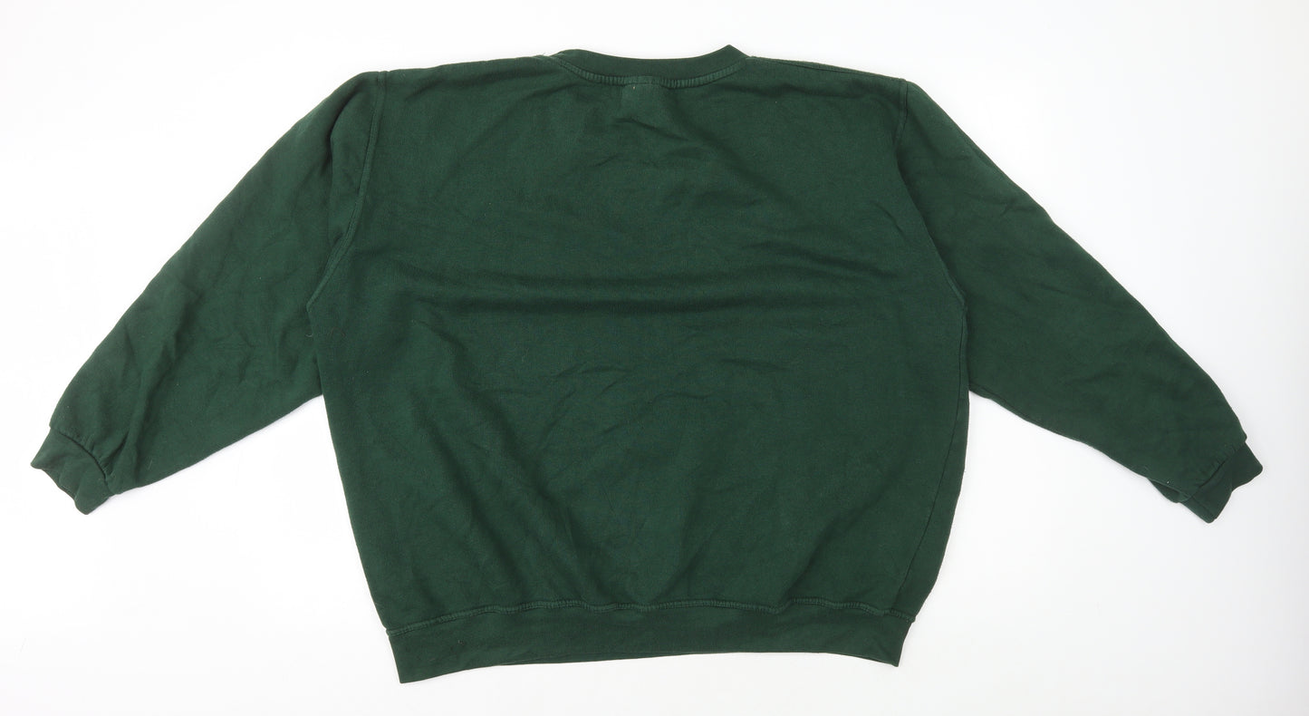 Uneek Mens Green Polyester Pullover Sweatshirt Size 2XL