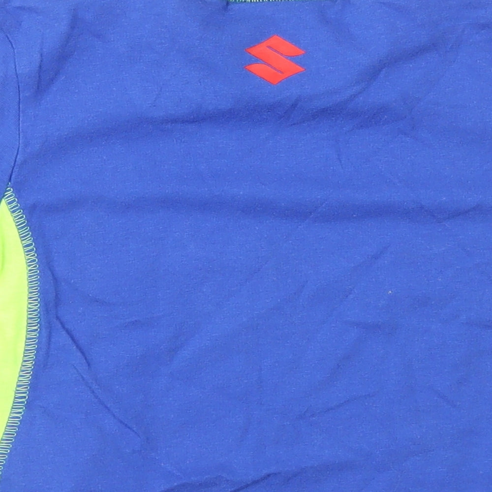 Suzuki Boys Blue Cotton Basic T-Shirt Size 2-3 Years Round Neck Pullover - Racing