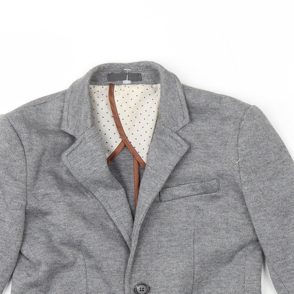River Island Boys Grey Jacket Blazer Size 8 Years Button