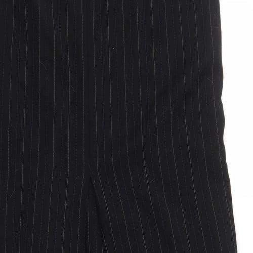 Marks and Spencer Womens Black Striped Wool A-Line Skirt Size 14 Tie