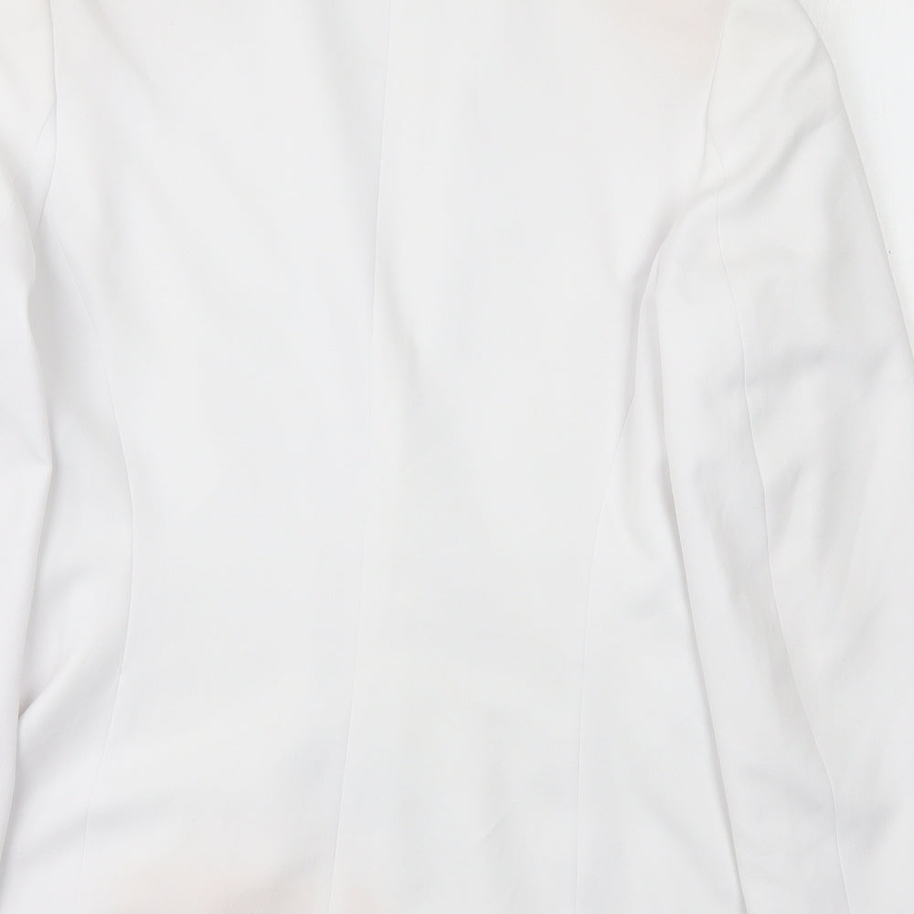NL collection Womens White 100% Polyester Jacket Blazer Size 12